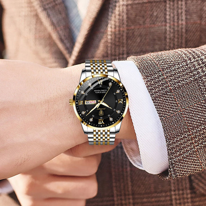 Relógio Masculino de Aço Inoxidável Luxuoso
